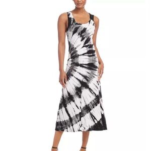 Black and White Tie-Dye Maxi Dress Karen Kane
